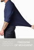 EOUOSS Men Slim Fit Dress Shirt Navy Long Sleeve Stretch Casual Shirt