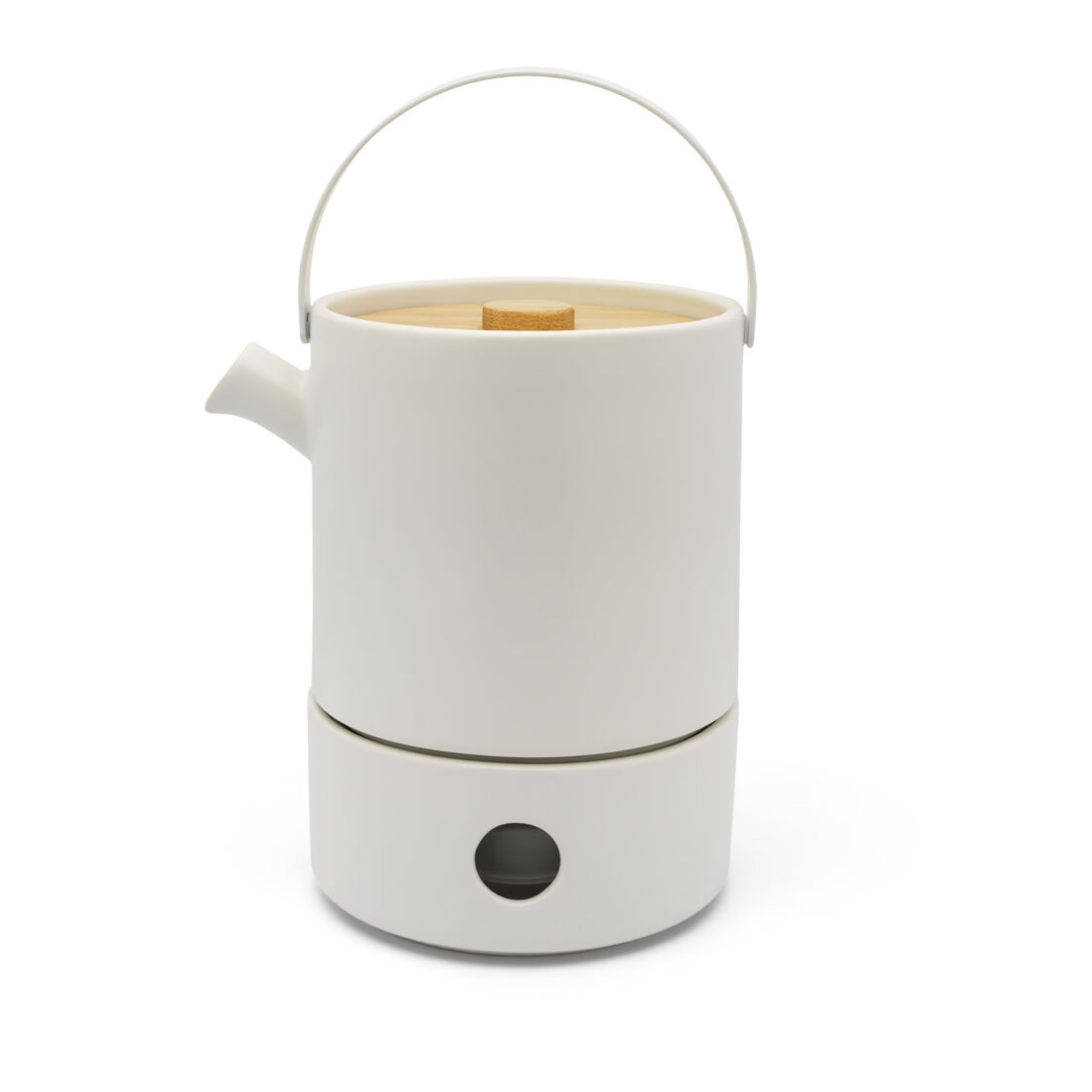 Bridmeger Ceramic Teapot with Warmer & Stainless Steel Infuser – Elegant & Heat Retaining