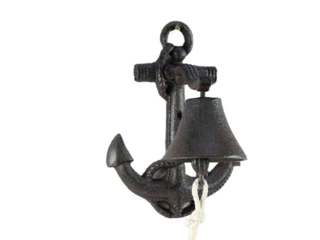 Cast Iron Wall Mounted Anchor Bell 8 Inch - Captains Bell - Rustic Wall Art – Safqqa Egypt