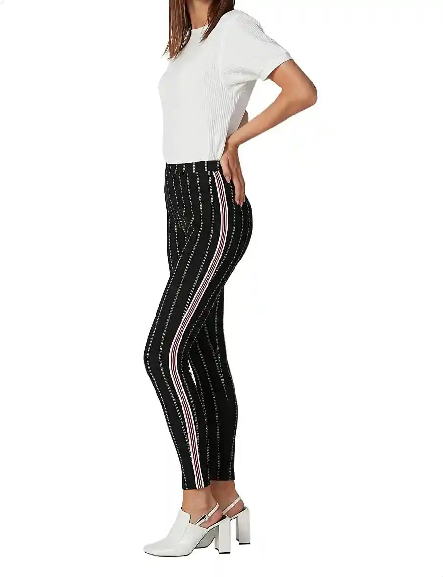 Splash Elastic Waist Contrast Side Stripe Slim-Fit Leggings for Women XS - Safqqa Egypt