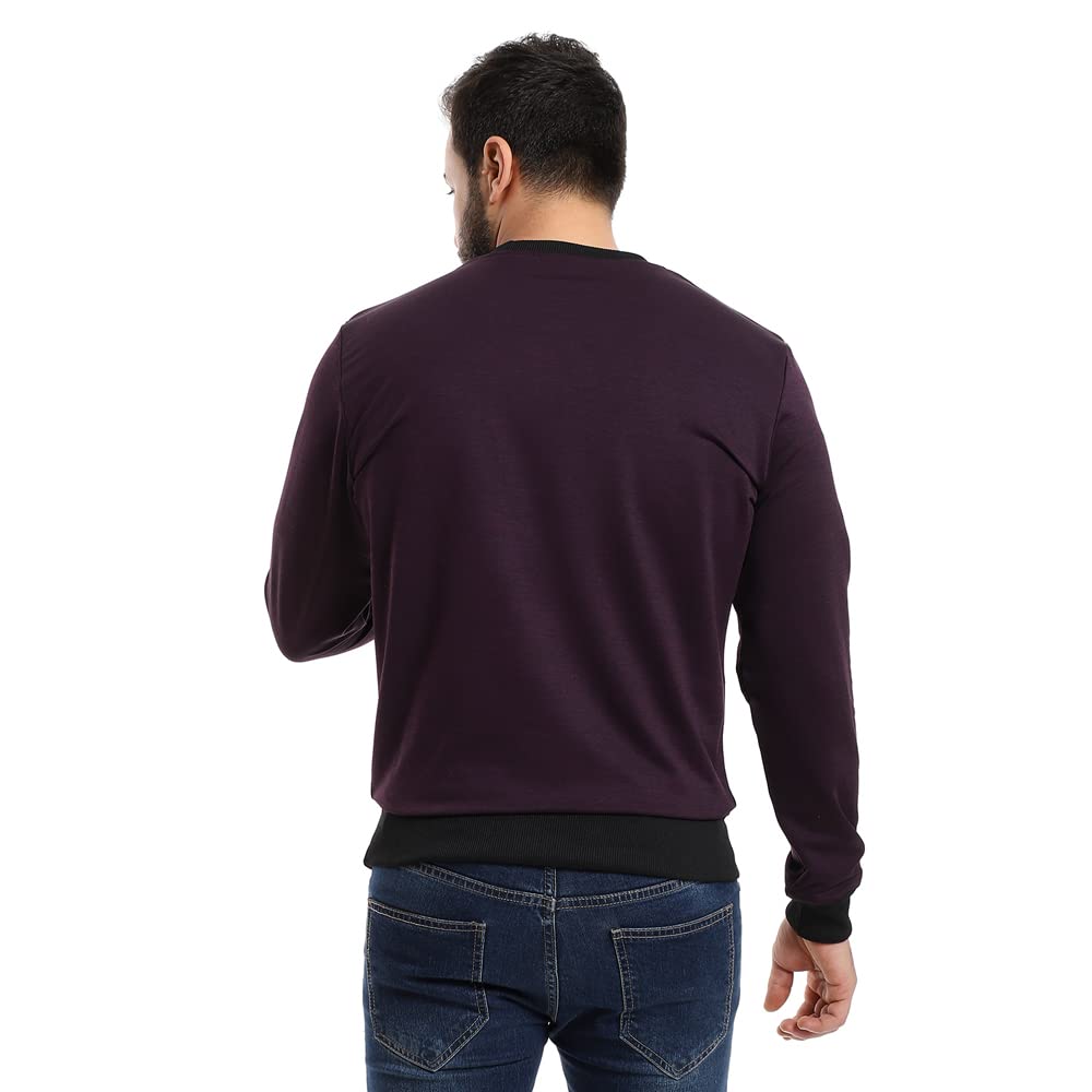 Men’s Sweatshirt with Matching Black Cuffs and Waist Trim
