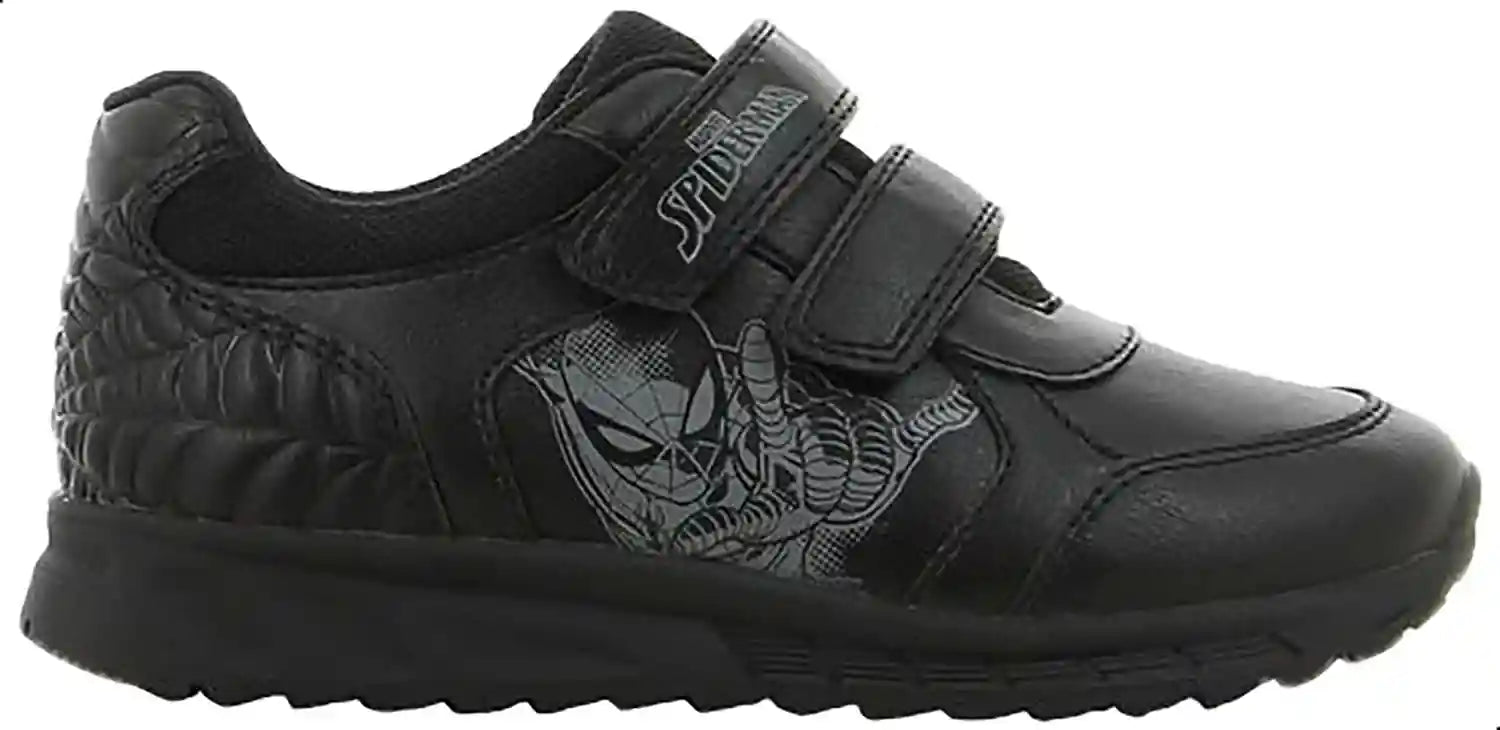 Leomil Boys' Spiderman Print School Shoes with Velcro Closure