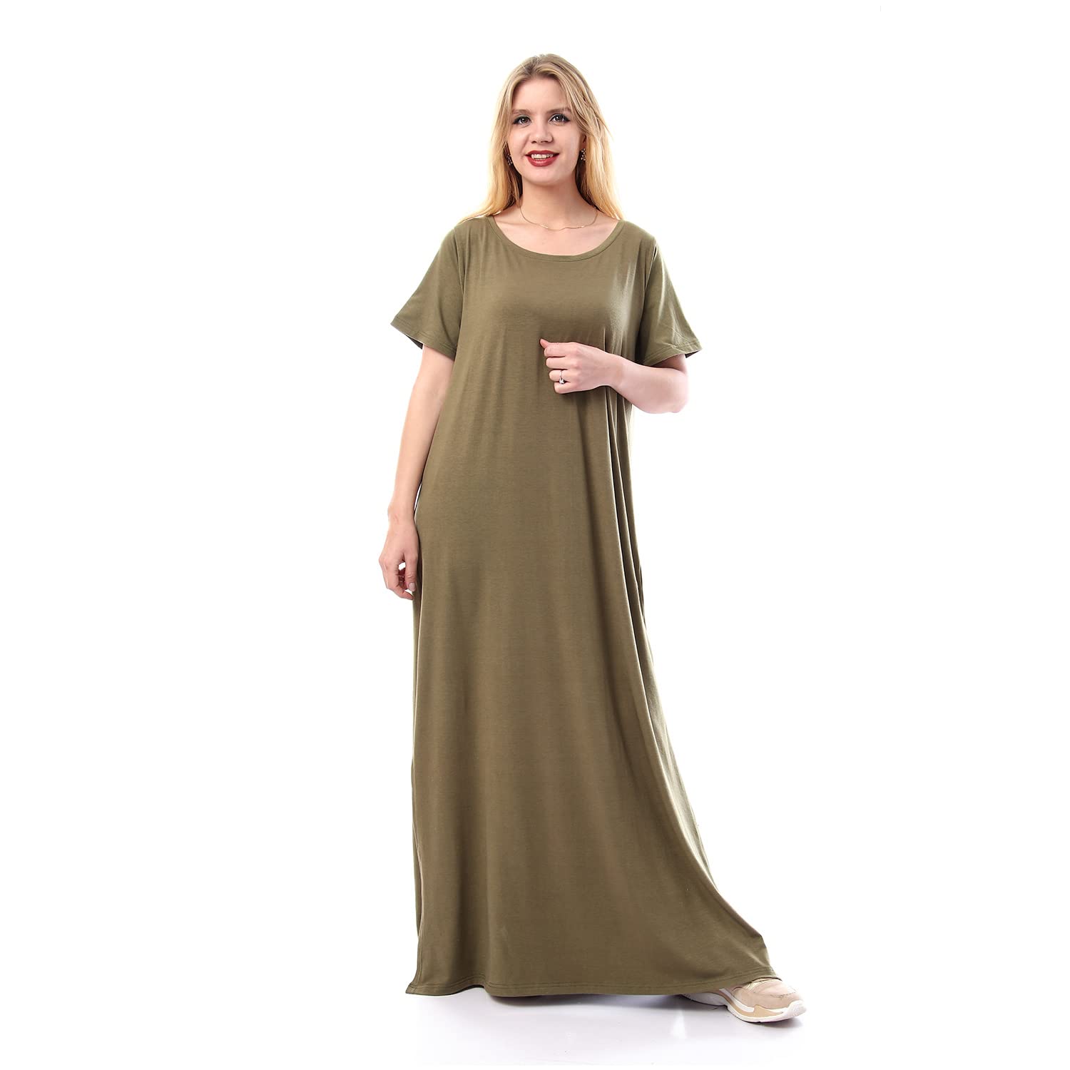 Jamila women side slits half sleeves dress
