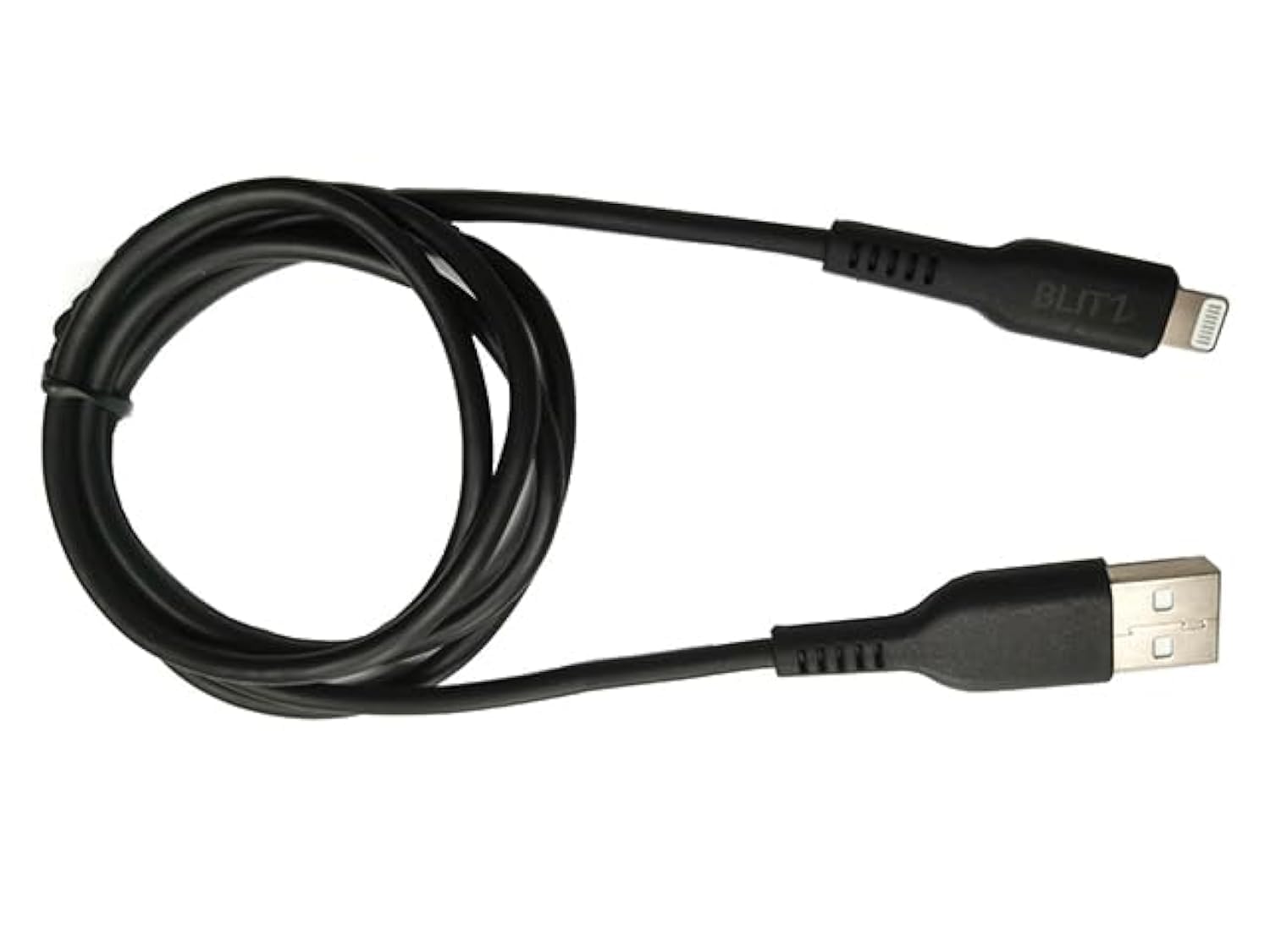 شاحن وكابل بيانات BLITZ UL2 – USB/Lightning، 5V/2A، طول 1 متر، معتمد MFI & CE