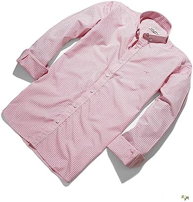 قميص رجالي بأكمام طويلة منقوش بنقشة مربعات (Plaid)