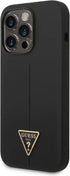 CG MOBILE Guess جراب صلب من السيليكون بتصميم مثلث لهاتف iPhone 14 Pro Max (6.7 بوصة) - أسود
