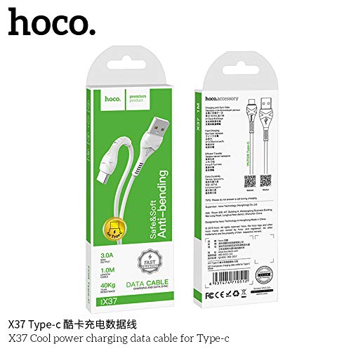 Hoco X37 - Cool Power Charging And Data Transmittion Cable Type-C Plug For Samsung Huawei Xiaomi Oppo