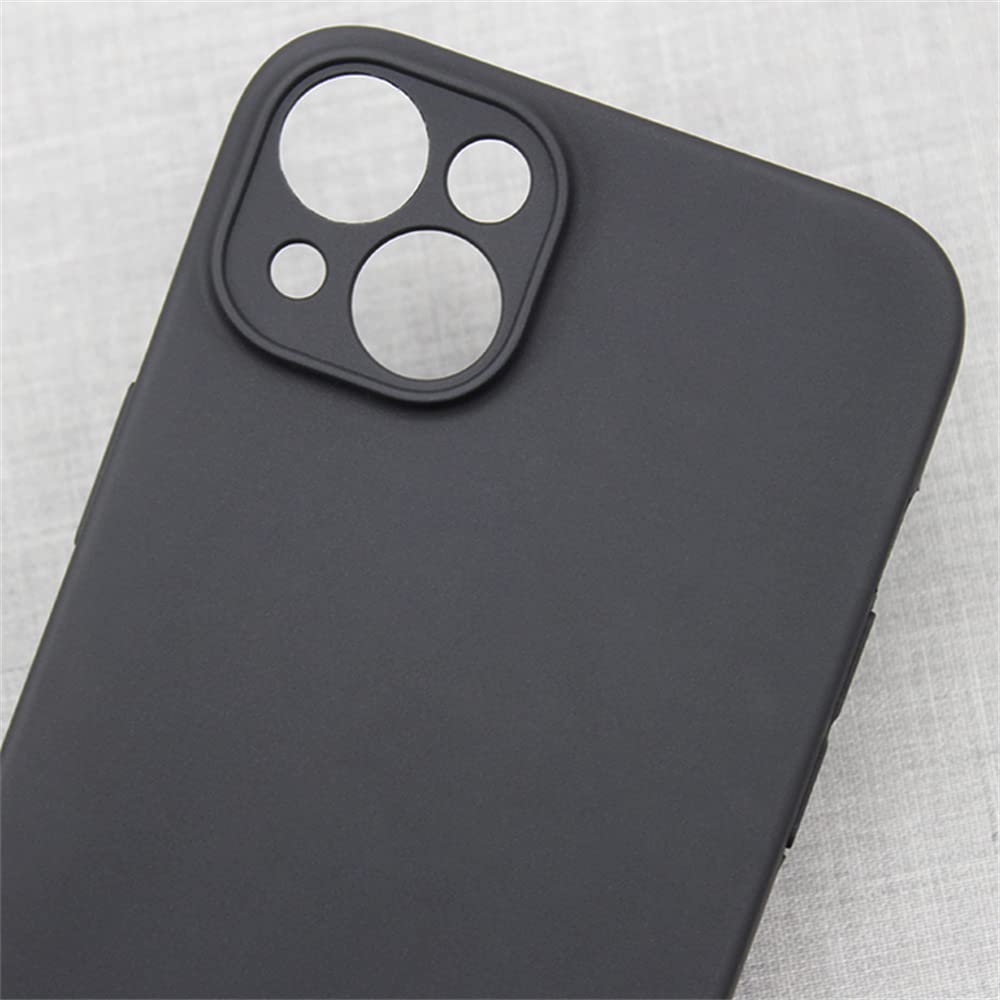 غطاء لهاتف iPhone 14، بحجم 6.1 إنش، ملمس ناعم كالحرير، غطاء حماية كامل للجسم، غطاء مقاوم للصدمات مع بطانة من الألياف الدقيقة (أسود)