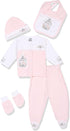 JB Two-Tone Embroidered Bird-Cage Buttoned Top Clothing Set for Girls - 5 Pieces