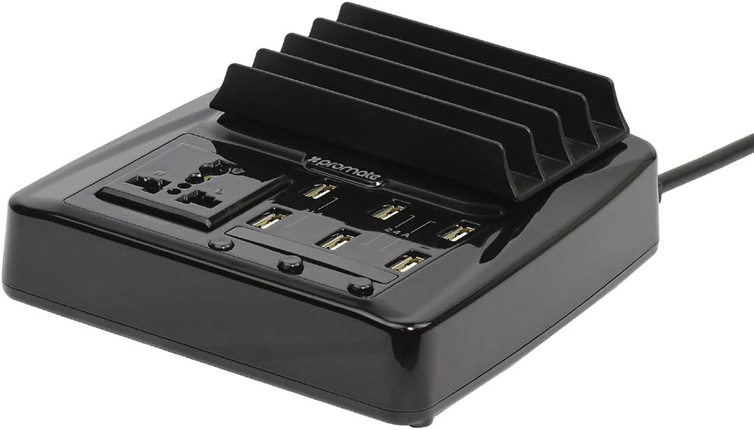 محطة الشحن السريع جدًا من بروميت حلاً مثاليًا لشحن عدة أجهزة في وقت واحد بكفاءة عالية. مصممة خصيصًا للهواتف الذكية والأجهزة اللوحية، وتتميز بوجود عدة منافذ USB توفر شحنًا سريعًا وآمنًا لجميع الأجهزة المتصلة.