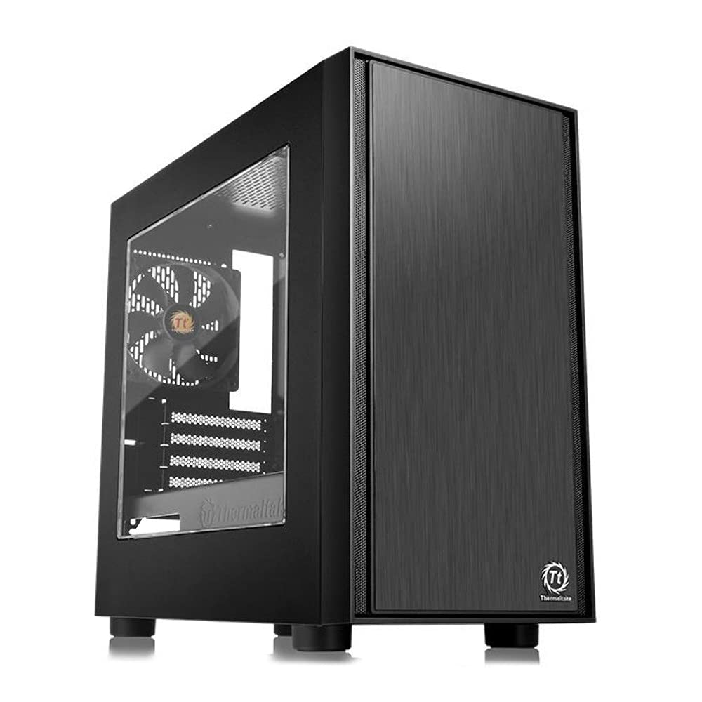 يعتبر صندوق Thermaltake Versa H17 خيارًا مدمجًا وأنيقًا لمكونات الكمبيوتر بتصميم micro-ATX. يتميز بتشطيب أسود أنيق وبنية فولاذية عالية الجودة توفر متانة ممتازة وتدفق هواء فعال