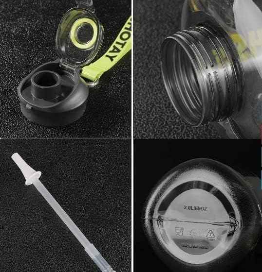 Classy 1.5L Sports Water Bottle – BPA-Free, Leakproof with Removable Straw, Time Marker & Motivational Quotes – Ideal for Gym, Fitness, Camping (Without Box) - Safqqa Egypt