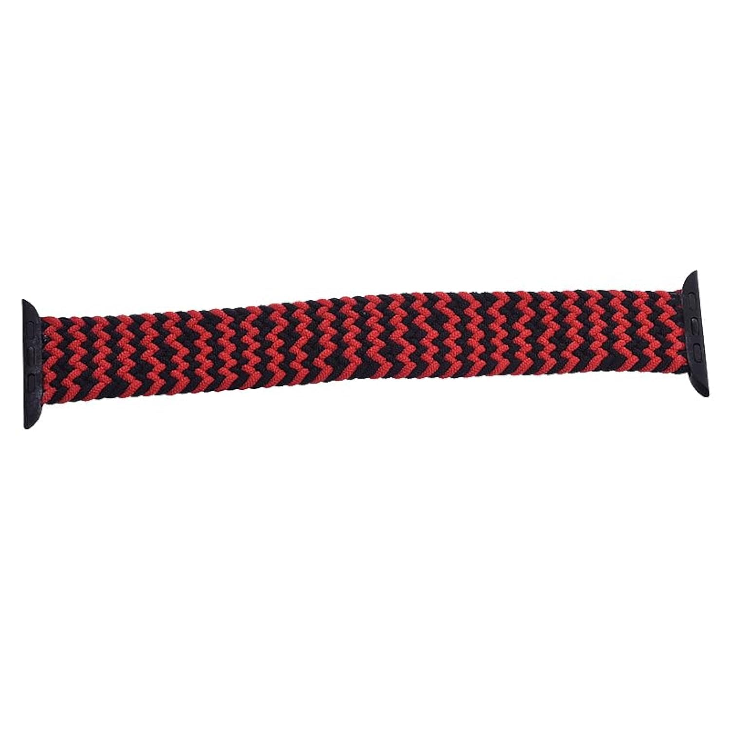 Generic Fabric Adjustable Watch Strap With Zigzag Design For Unisex Compatible With Watch Band 42/44 MM - Black Red