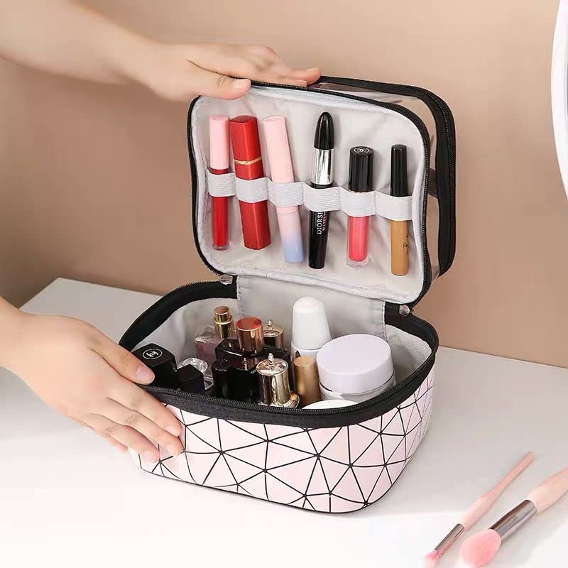 Women’s Waterproof 2-Layer PU Cosmetic Organizer Box