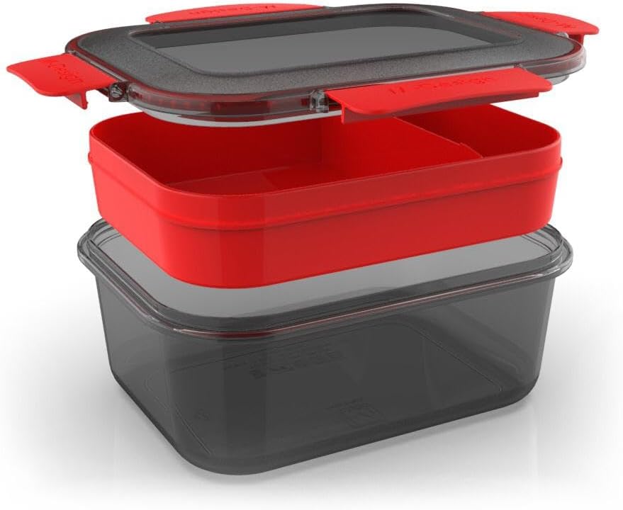 M-Design Lunch Set - 1.1L Box, 500ml Water Bottle & 3pc. Cutlery Black- Damage Box