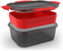 M-Design Lunch Set - 1.1L Box, 500ml Water Bottle & 3pc. Cutlery Black- Damage Box