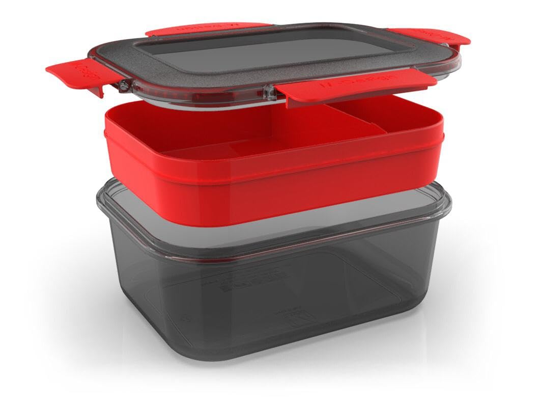 M-Design Lunch Set - 1.1L Box, 500ml Water Bottle & 3pc. Cutlery Black- Damage Box