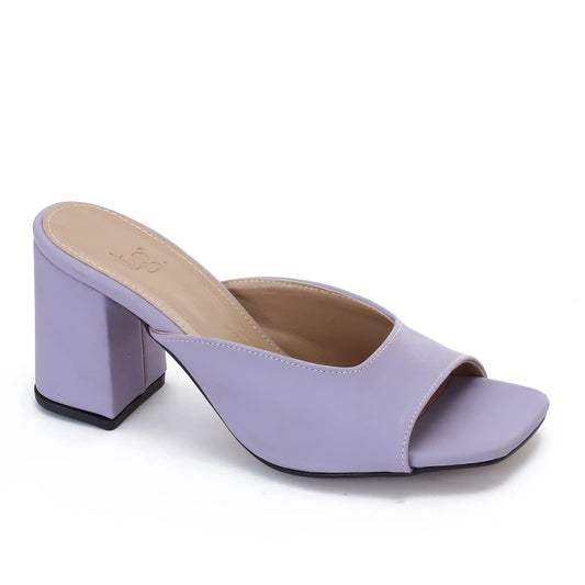 womens Square Cut High Heel Mule Heeled Sandal
