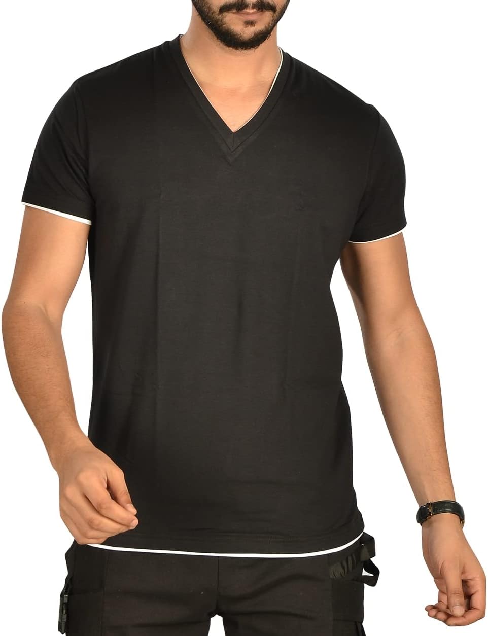 Hero Basic Men’s 3-Pack Double V Neck T-Shirts - Safqqa