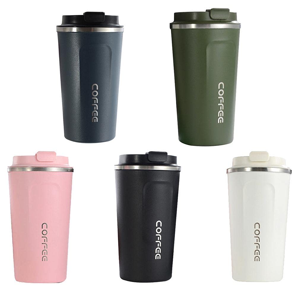 Spaceshoop 500ml Stainless Steel Thermal Coffee Mug – Double Wall Travel Thermos (Multi Color)
