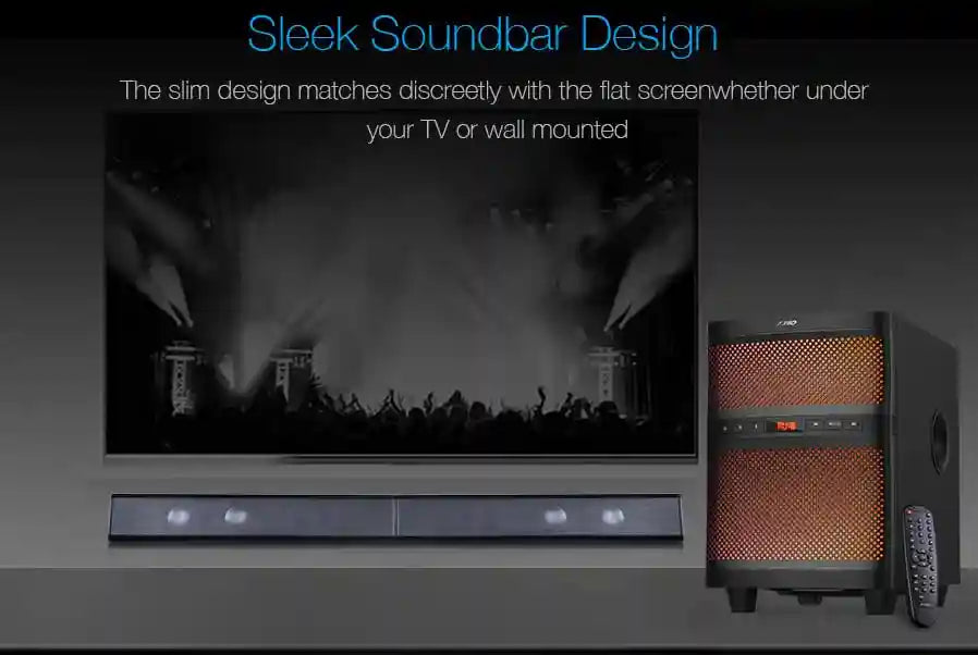 F&D T200X 140 W 2.1 Channel Soundbar Tower Speaker Bluetooth Multimedia TV Speaker with Multicolored LED Themes,USB,AUX,Remote Control, - Safqqa Egypt
