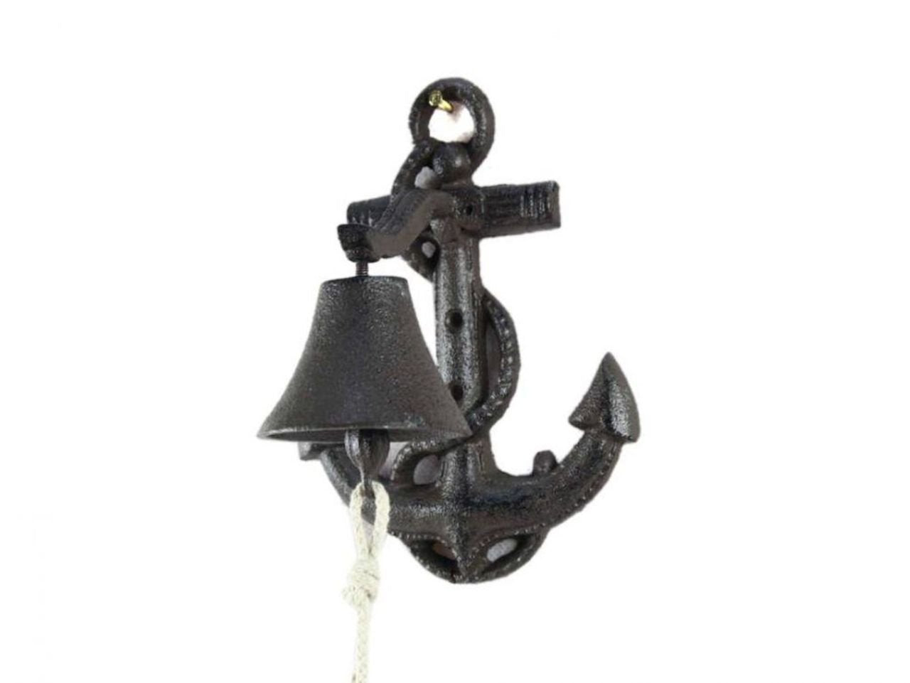 Cast Iron Wall Mounted Anchor Bell 8 Inch - Captains Bell - Rustic Wall Art – Safqqa Egypt