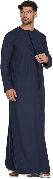 ثوب إماراتي رجالي لون أزرق غامق – Safqqa Egypt