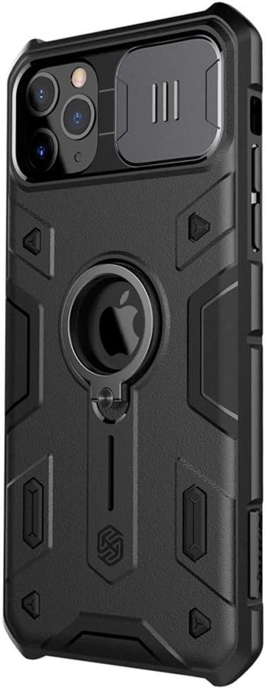 غطاء نيلكين لهاتف iPhone 11 Pro مزود بحماية للكاميرا منزلق ومثبت حلقي، مصمم لتوفير حماية كاملة للجهاز مع الحفاظ على مظهر أنيق وعصري. يحتوي على غطاء منزلق للكاميرا يحمي العدسة من الخدوش والغبار،