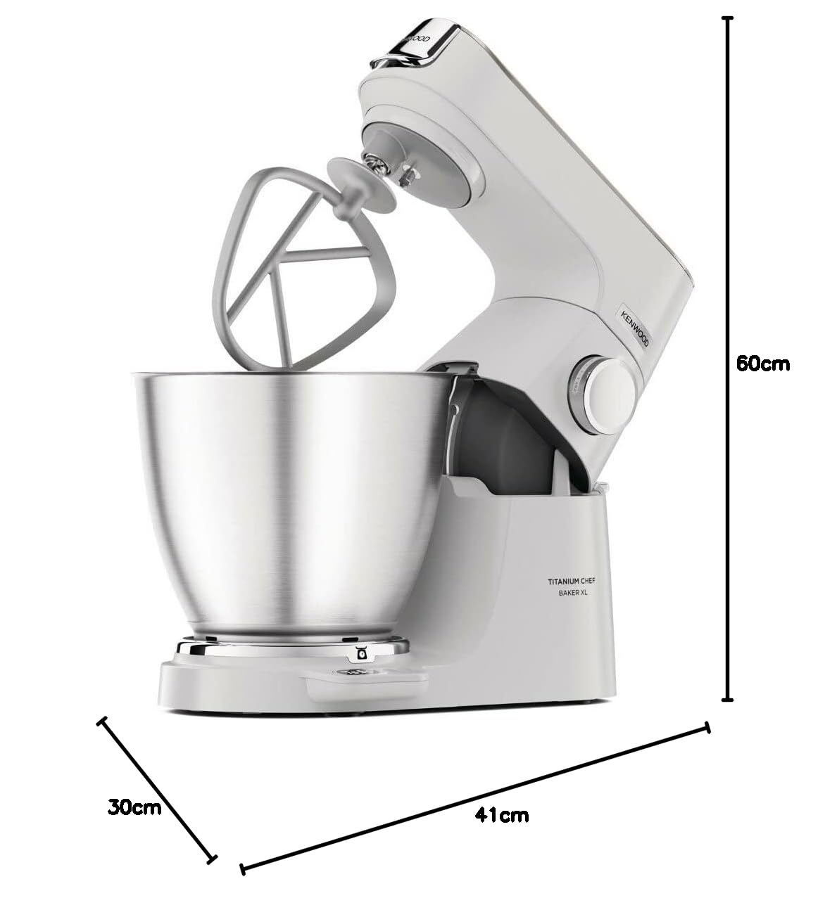 عجانة كينوود تيتانيوم شيف بيكر XL – KVL65.001WH، 5 لتر، 1200 وات