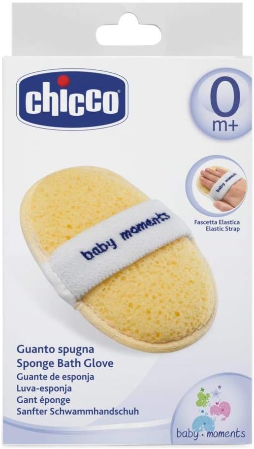 Chicco Baby Moments Sponge Bath Glove – Soft & Gentle for Newborn Skin