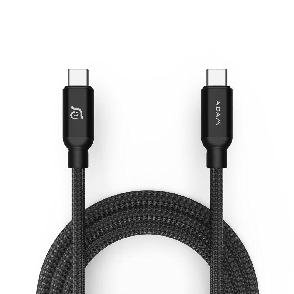 كابل شحن ADAM ELEMENTS CASA C200 USB-C إلى USB-C – 100 واط – أسود