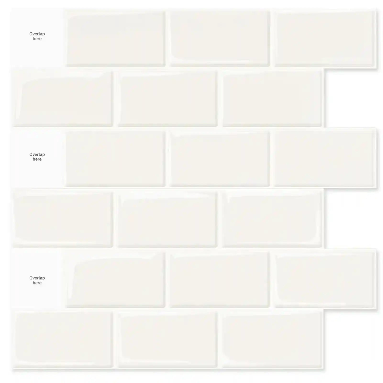 بلاط خلفية مطبخ لاصق من Art3d – 10 ألواح، 12×12 بوصة، أبيض