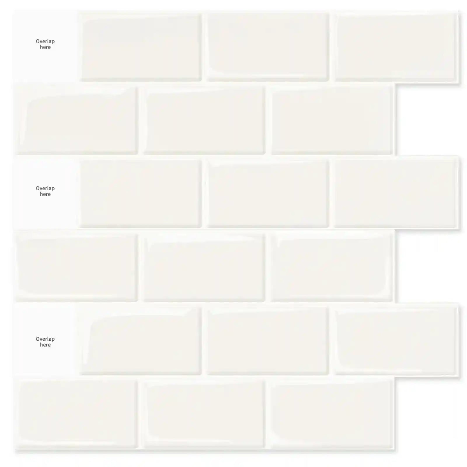 بلاط خلفية مطبخ لاصق من Art3d – 10 ألواح، 12×12 بوصة، أبيض