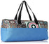 Fabric Handbag with Cross Strap and Colorful Mandala Design for Women - Blue and Black