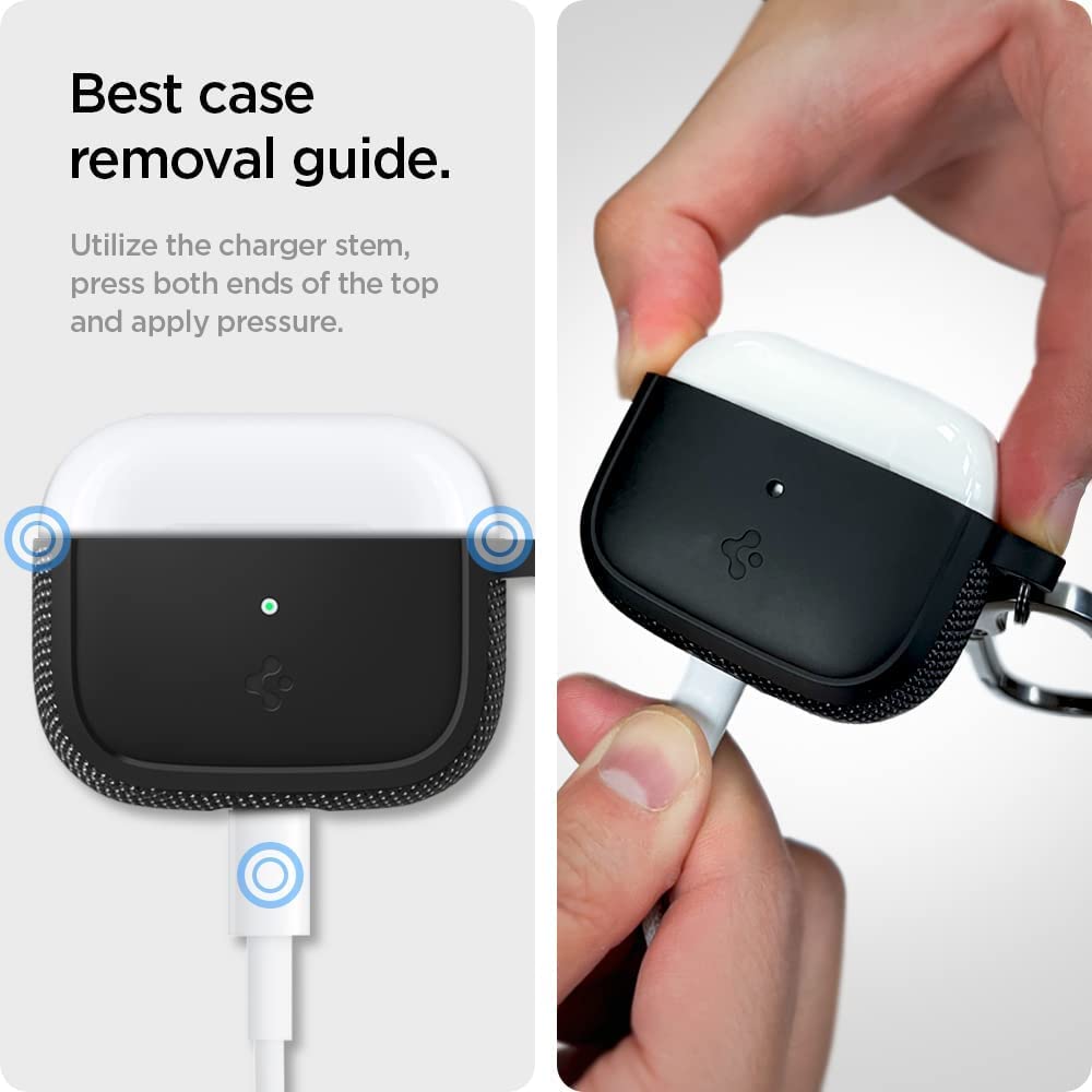 جراب من Spigen لسماعات AirPods الجيل الثالث مصمم لتوفير حماية موثوقة ومظهر أنيق لعلبة السماعات