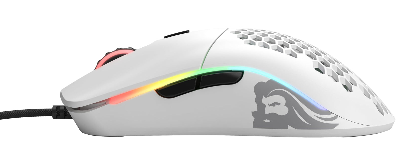 Glorious Model O Wired Gaming Mouse - RGB 67g Lightweight Ergonomic - Backlit Honeycomb Shell Design Mice ( White)