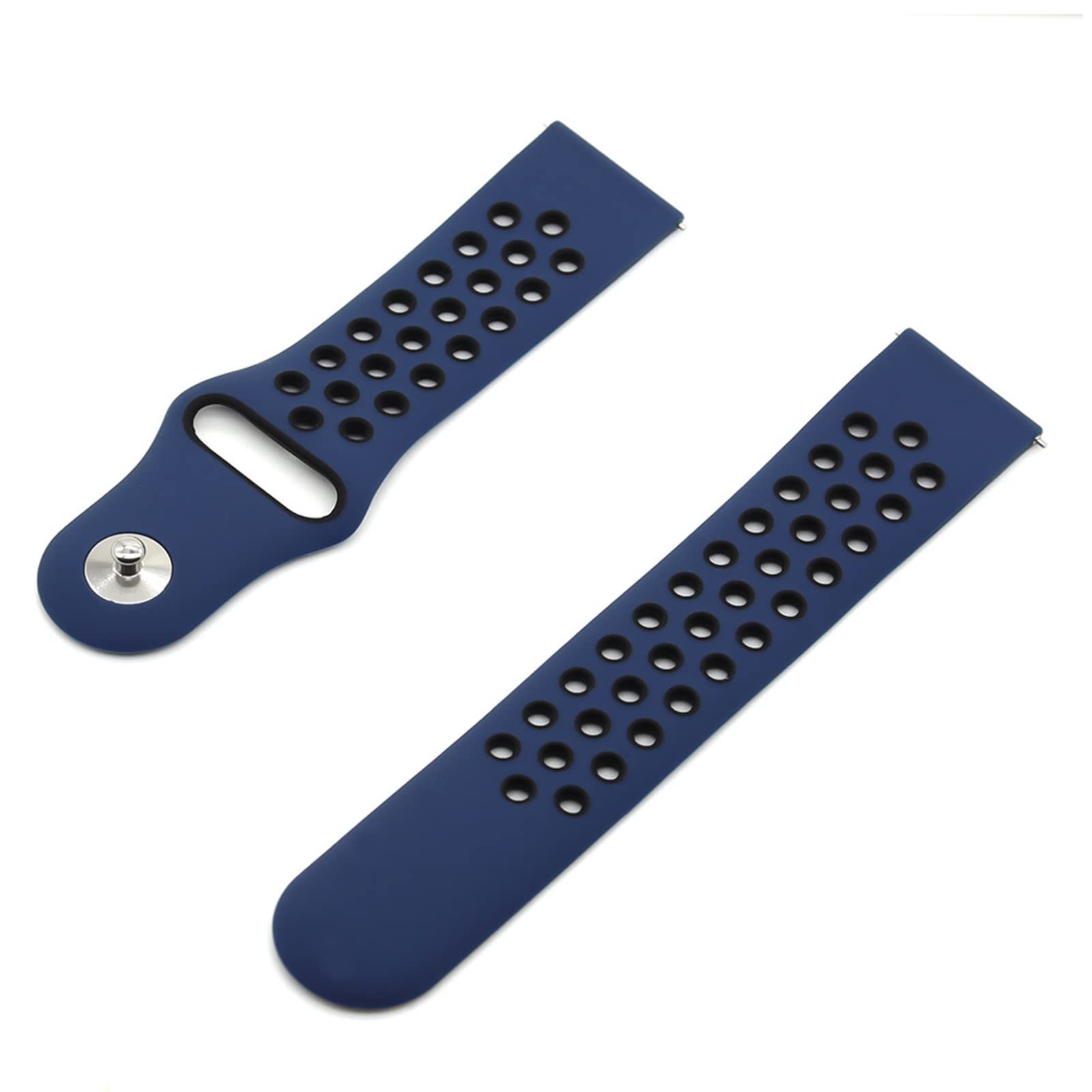 Generic HOT BODY Watch Band Silicone band For Sport Watch easy to install Bracelet soft durable color bip strap (Color : 3 blue and black, Size : 22mm)