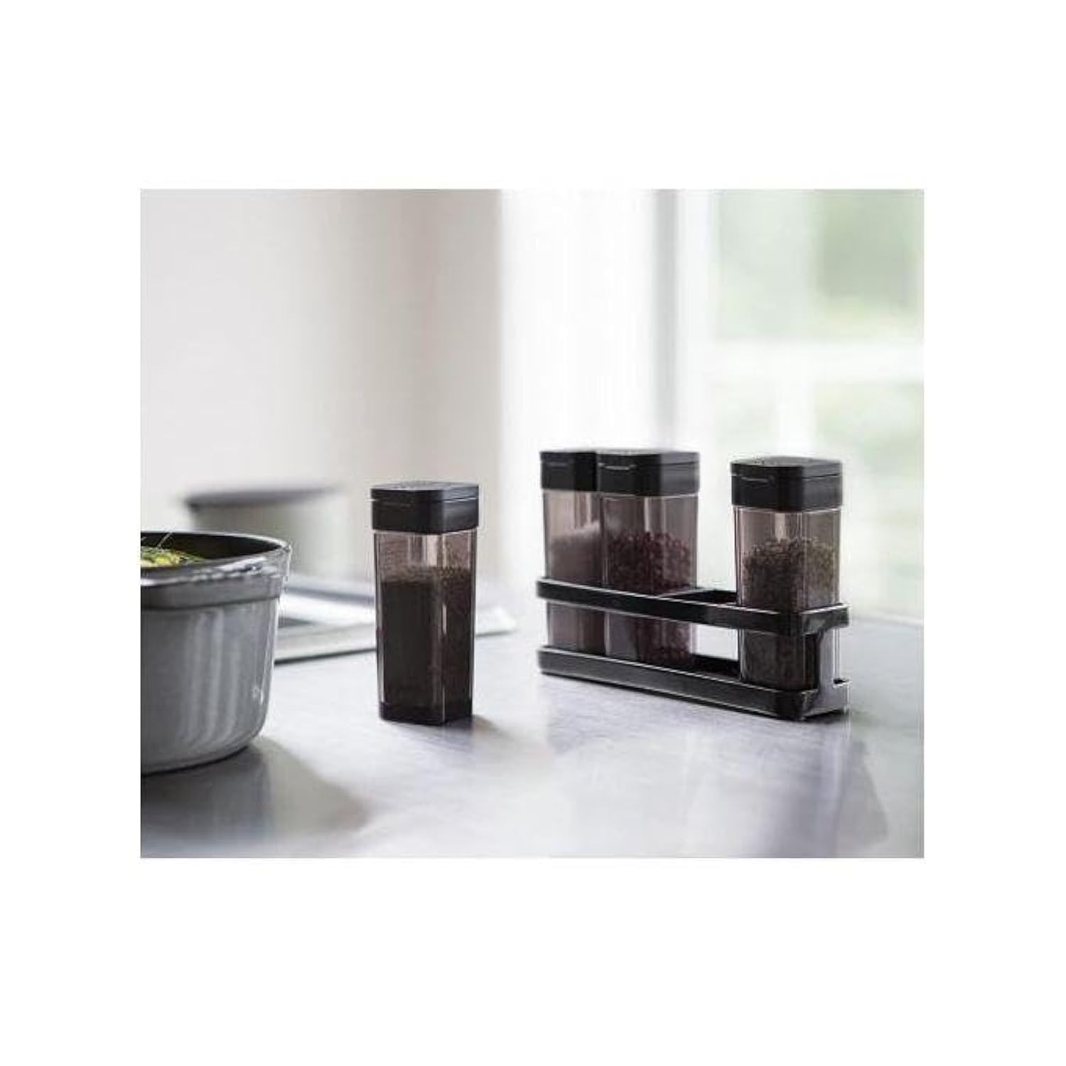 Katakeet Elegant Acrylic Spice Rack 4 Shelves Modern Kitchen Organizer