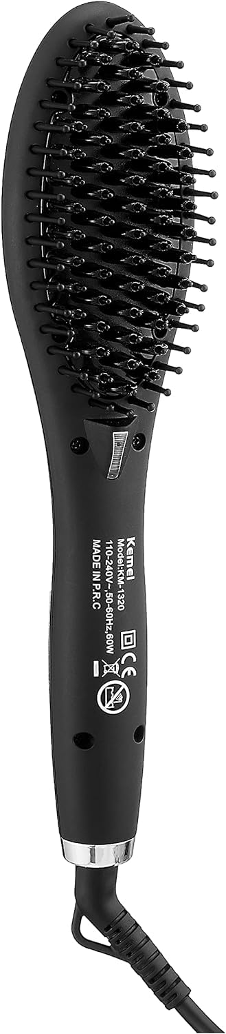 Kimi hair straightening brush, black - km-1320 Smooths and straightens hair effectively - Safqqa Egypt