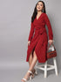Styleville.in Women’s Wrap Dress Elegant Casual Wear Red