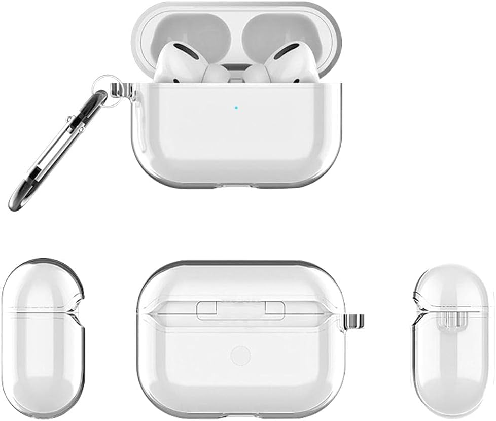 Transparent protective hard clear case cover for airpods pro - pure transparent