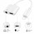 Keendex KX 2473 Lightning 2 in 1 3.5mm Earphone Audio & Charger Splitter Compatible for iPhone/iPad/iPod - White