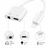 Keendex KX 2473 Lightning 2 in 1 3.5mm Earphone Audio & Charger Splitter Compatible for iPhone/iPad/iPod - White