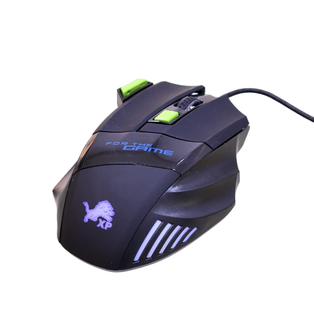 ماوس ألعاب XP KX 2784 LED بصري USB (سلكي) مع 7 أزرار و42000 DPI - أسود
