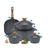 Granite Healthy Kitchen Cookware Set 9 qs with Grill