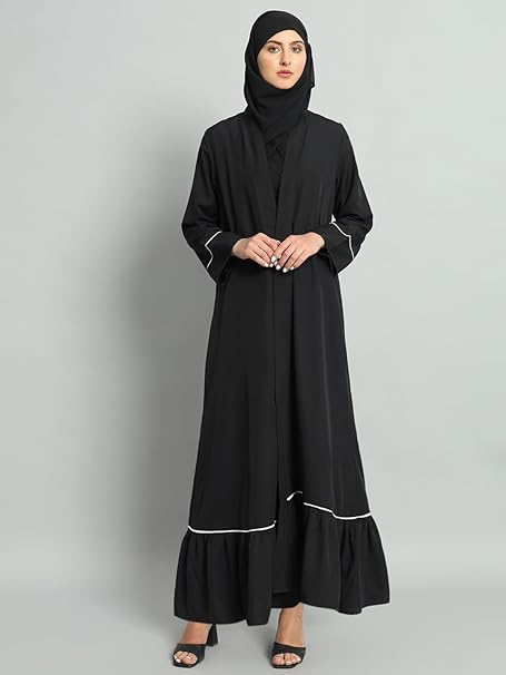 Styleville.in Women Abaya with Hijab Black Arabic Wear Elegant Modest Outfit – Safqqa Egypt