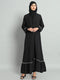 Styleville.in Women Abaya with Hijab Black Arabic Wear Elegant Modest Outfit