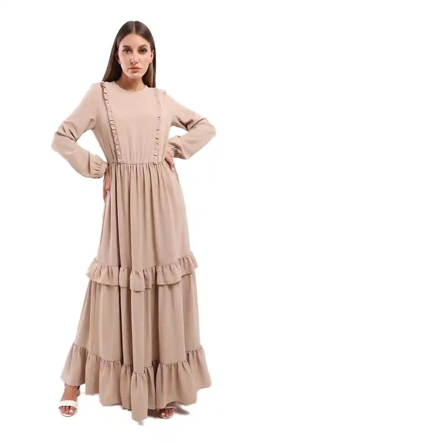 ESLA Plain Long Sleeved Long Dress - Safqqa Egypt