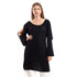 JAMILA Women Wide Round Collar Tunic With Sided Sleeves Slits TUNIC - Safqqa Egypt