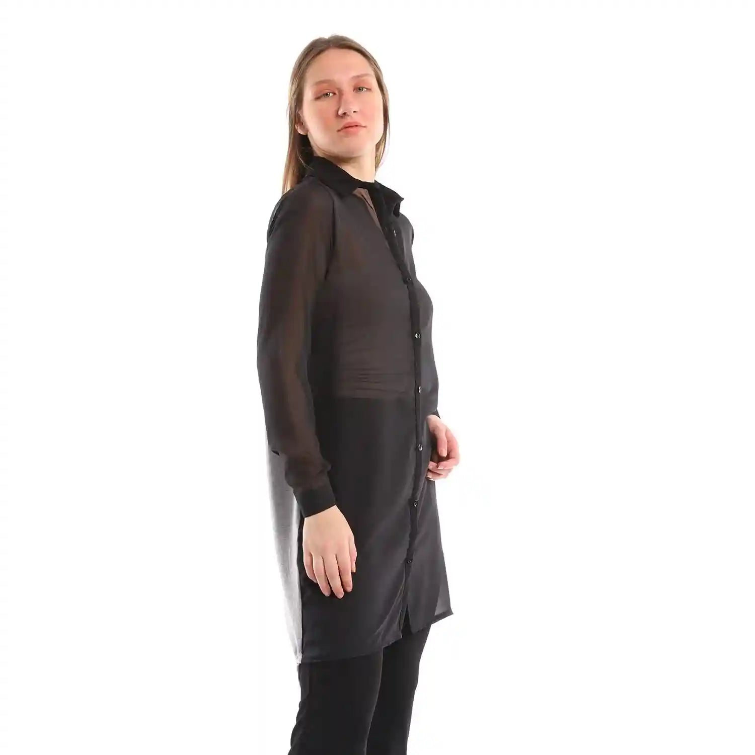 JAMILA Women High Low Buttoned Down Shirt - Safqqa Egypt